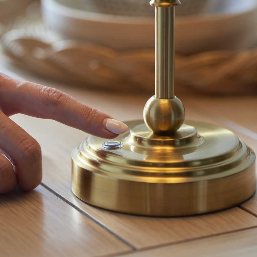 Endon 114804 - LED Dimmable επαναφορτιζόμενο επιτραπέζιο φωτιστικό	 BURLEY LED/1,5W/5V 3600 mAh ορείχαλκος/ροζ