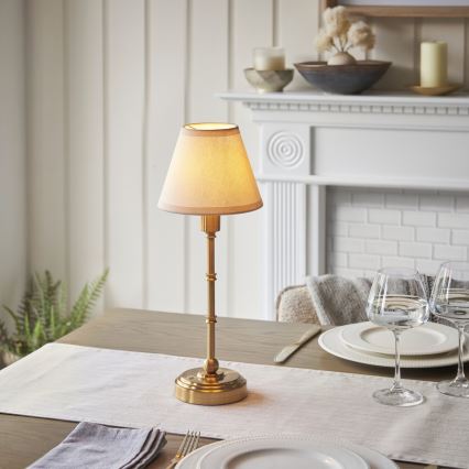 Endon 114811 - LED Ρυθμιζόμενη επαναφορτιζόμενη επιτραπέζια λάμπα BURLEY LED/1,5W/5V 3600 mAh ορείχαλκος/λευκό