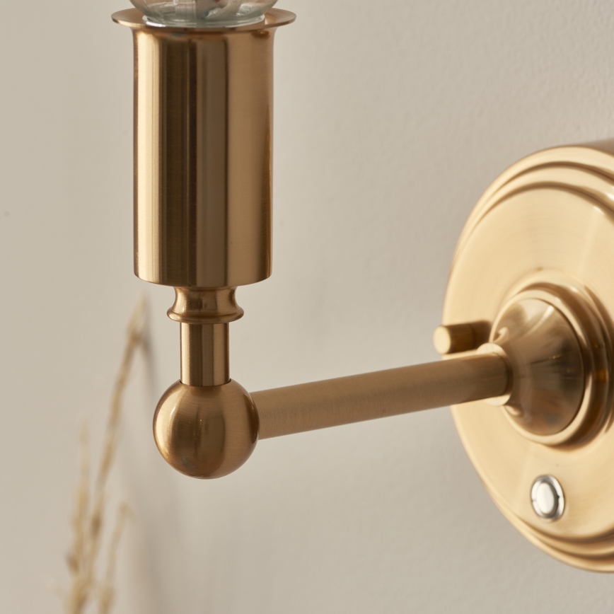 Endon 114830 - LED Dimming επαναφορτιζόμενο τοίχου φωτιστικό BURLEY LED/1,5W/5V 3600 mAh ορείχαλκος/κρεμ