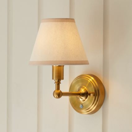 Endon 114830 - LED Dimming επαναφορτιζόμενο τοίχου φωτιστικό BURLEY LED/1,5W/5V ορείχαλκος/κρεμ