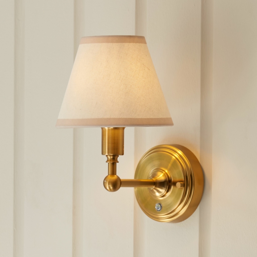 Endon 114830 - LED Dimming επαναφορτιζόμενο τοίχου φωτιστικό BURLEY LED/1,5W/5V ορείχαλκος/κρεμ