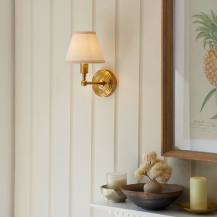 Endon 114830 - LED Dimming επαναφορτιζόμενο τοίχου φωτιστικό BURLEY LED/1,5W/5V ορείχαλκος/κρεμ