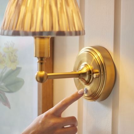 Endon 114831 - LED Dimming επαναφορτιζόμενο τοίχου φωτιστικό BURLEY LED/1,5W/5V ορείχαλκος/μπεζ