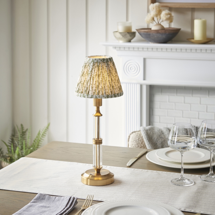 Endon 114838 - LED Dimmable επαναφορτιζόμενο επιτραπέζιο φωτιστικό	 MORTON LED/1,5W/5V 3600 mAh ορείχαλκος/πράσινο