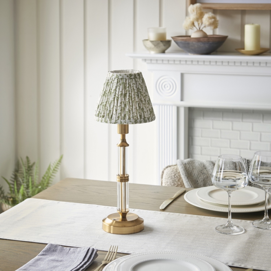 Endon 114838 - LED Dimmable επαναφορτιζόμενο επιτραπέζιο φωτιστικό	 MORTON LED/1,5W/5V 3600 mAh ορείχαλκος/πράσινο