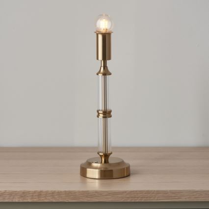 Endon 114838 - LED Dimmable επαναφορτιζόμενο επιτραπέζιο φωτιστικό	 MORTON LED/1,5W/5V 3600 mAh ορείχαλκος/πράσινο
