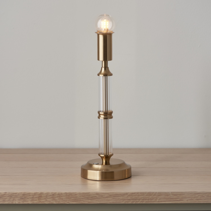 Endon 114842 - LED Dimmable επαναφορτιζόμενο επιτραπέζιο φωτιστικό	 MORTON LED/1,5W/5V 3600 mAh ορείχαλκος/ροζ