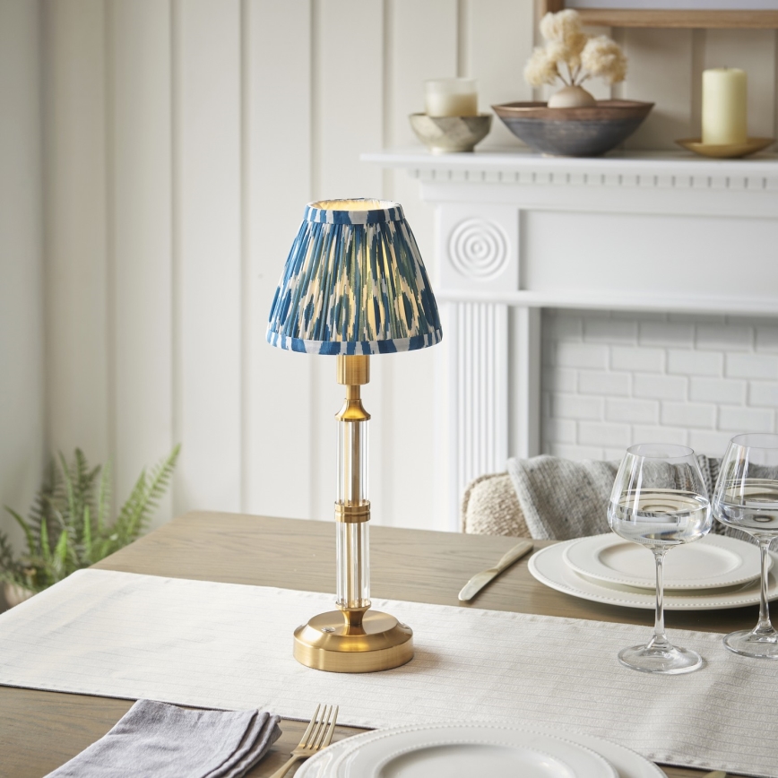 Endon 114846 - LED Dimmable επαναφορτιζόμενο επιτραπέζιο φωτιστικό	 MORTON LED/1,5W/5V 3600 mAh ορείχαλκος/μπλε
