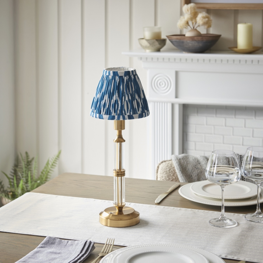 Endon 114846 - LED Dimmable επαναφορτιζόμενο επιτραπέζιο φωτιστικό	 MORTON LED/1,5W/5V 3600 mAh ορείχαλκος/μπλε