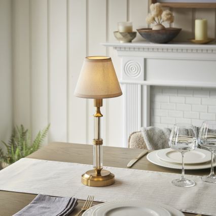 Endon 114849 - LED Dimmable επαναφορτιζόμενο επιτραπέζιο φωτιστικό	 MORTON LED/1,5W/5V 3600 mAh ορείχαλκος/μπεζ