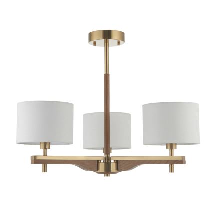 Endon 116993 - Φωτιστικό οροφής σε ράβδο HEATHCLIFF 3xE14/7W/230V ορείχαλκος/φτελιά
