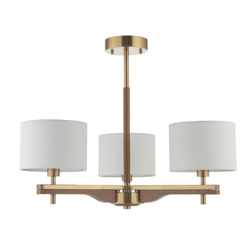 Endon 116993 - Φωτιστικό οροφής σε ράβδο HEATHCLIFF 3xE14/7W/230V ορείχαλκος/φτελιά