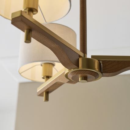 Endon 116993 - Φωτιστικό οροφής σε ράβδο HEATHCLIFF 3xE14/7W/230V ορείχαλκος/φτελιά
