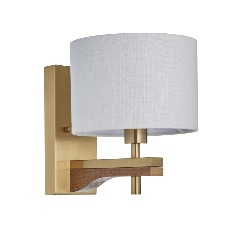 Endon 116995 - Επιτοίχιο φωτιστικό HEATHCLIFF 1xE14/7W/230V ορείχαλκος/ξύλο φράξου