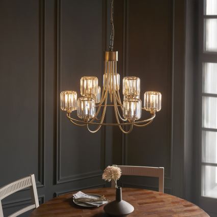 Endon 118934 - Κρεμαστό φωτιστικό με αλυσίδα BERENICE 9xE14/7W/230V χρυσό