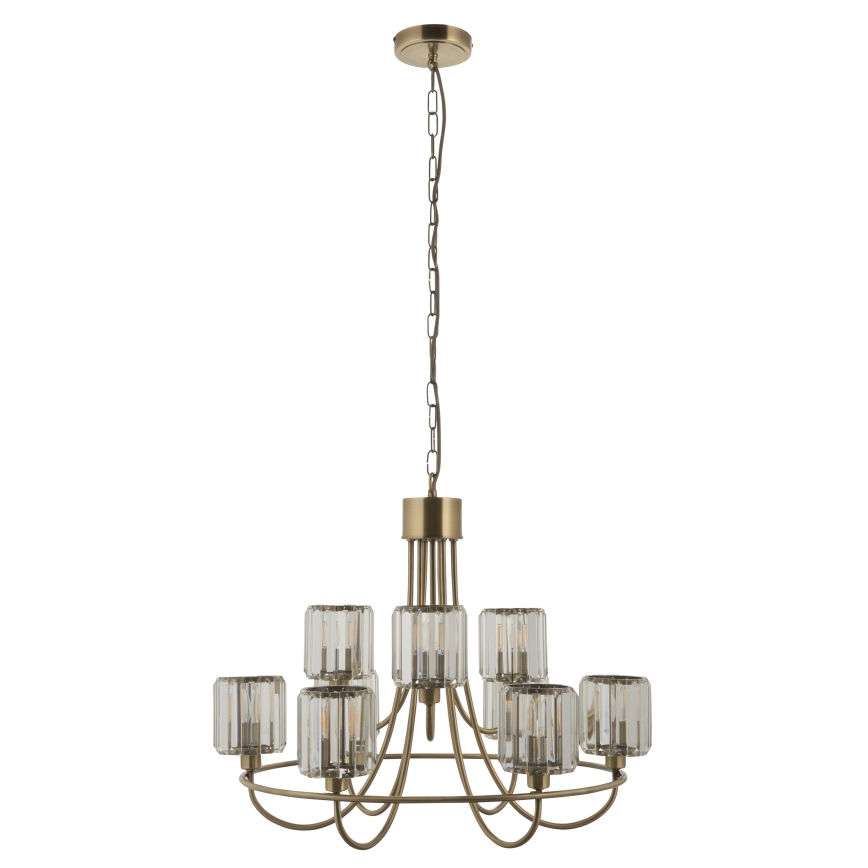 Endon 118934 - Κρεμαστό φωτιστικό με αλυσίδα BERENICE 9xE14/7W/230V χρυσό
