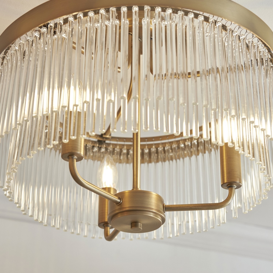 Endon 119109 - Πλαφονιέρα CLERMONT 3xE14/6W/230V σε μπρούτζινο φινίρισμα