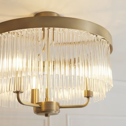 Endon 119109 - Πλαφονιέρα CLERMONT 3xE14/6W/230V σε μπρούτζινο φινίρισμα