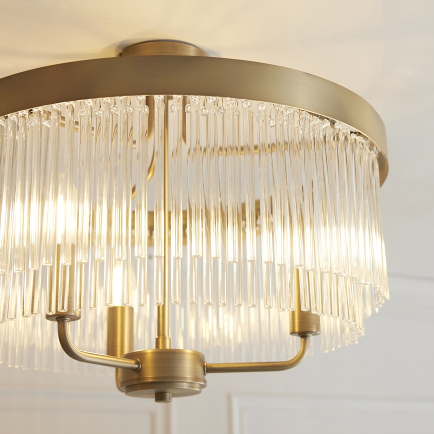 Endon 119109 - Πλαφονιέρα CLERMONT 3xE14/6W/230V σε μπρούτζινο φινίρισμα