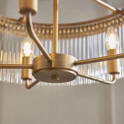 Endon 119110 - Πολυέλαιος CLERMONT με αλυσίδα 5xE14/6W/230V σε ορείχαλκο