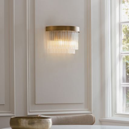 Endon 119125 - Επιτοίχιο φωτιστικό CLERMONT 2xE14/6W/230V από ορείχαλκο