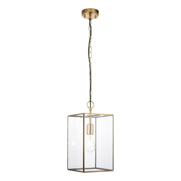 Endon 119141 - Φωτιστικό οροφής με αλυσίδα HAMMOND 1xE27/10W/230V 21,5x21,5 cm ορείχαλκος