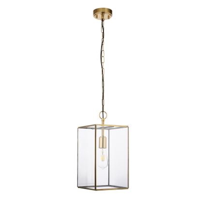 Endon 119141 - Φωτιστικό οροφής με αλυσίδα HAMMOND 1xE27/10W/230V 21,5x21,5 cm ορείχαλκος