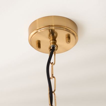 Endon 119141 - Φωτιστικό οροφής με αλυσίδα HAMMOND 1xE27/10W/230V 21,5x21,5 cm ορείχαλκος