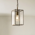 Endon 119142 - Πολυέλαιος με αλυσίδα HAMMOND 1xE27/10W/230V 17x17 cm από ορείχαλκο
