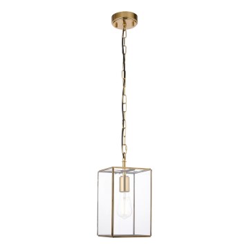 Endon 119142 - Πολυέλαιος με αλυσίδα HAMMOND 1xE27/10W/230V 17x17 cm από ορείχαλκο