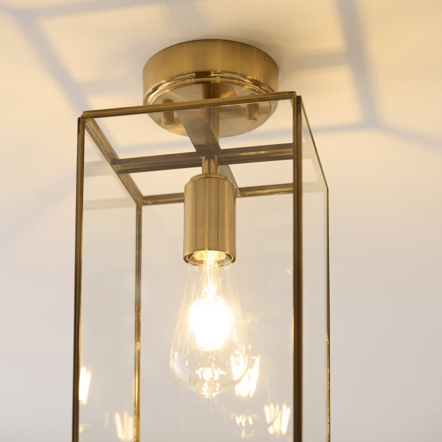Endon 119143 - Πλαφονιέρα οροφής HAMMOND 1xE27/10W/230V ορείχαλκος