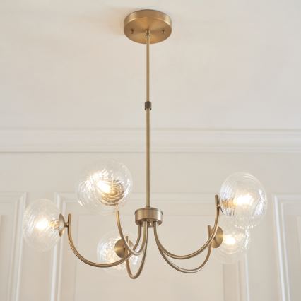 Endon 119210 - Φωτιστικό οροφής σε ράβδο HAGUE, 5xG9/5W/230V, με κομψό φινίρισμα ορείχαλκου