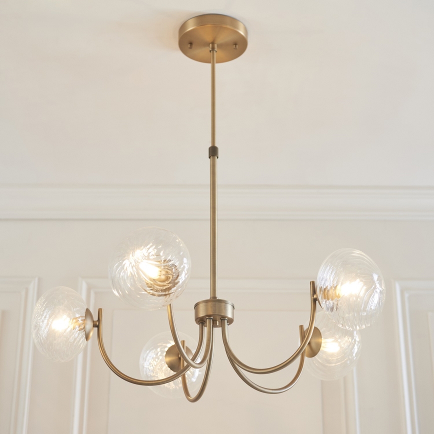 Endon 119210 - Φωτιστικό οροφής σε ράβδο HAGUE, 5xG9/5W/230V, με κομψό φινίρισμα ορείχαλκου