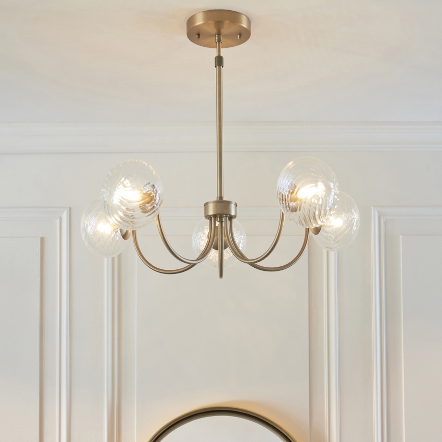 Endon 119210 - Φωτιστικό οροφής σε ράβδο HAGUE, 5xG9/5W/230V, με κομψό φινίρισμα ορείχαλκου