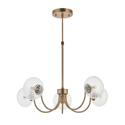 Endon 119210 - Φωτιστικό οροφής σε ράβδο HAGUE, 5xG9/5W/230V, με κομψό φινίρισμα ορείχαλκου