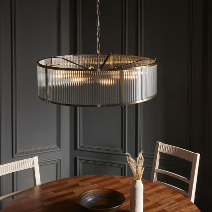 Endon 119455 - Κρεμαστός πολυέλαιος RIDGETON 8xE14/7W/230V μπρούτζινος