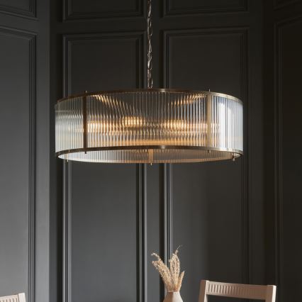 Endon 119455 - Κρεμαστός πολυέλαιος RIDGETON 8xE14/7W/230V μπρούτζινος