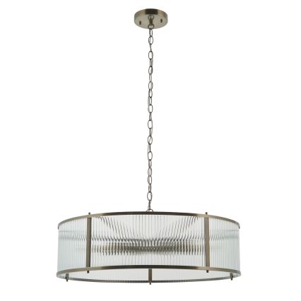 Endon 119455 - Κρεμαστός πολυέλαιος RIDGETON 8xE14/7W/230V μπρούτζινος