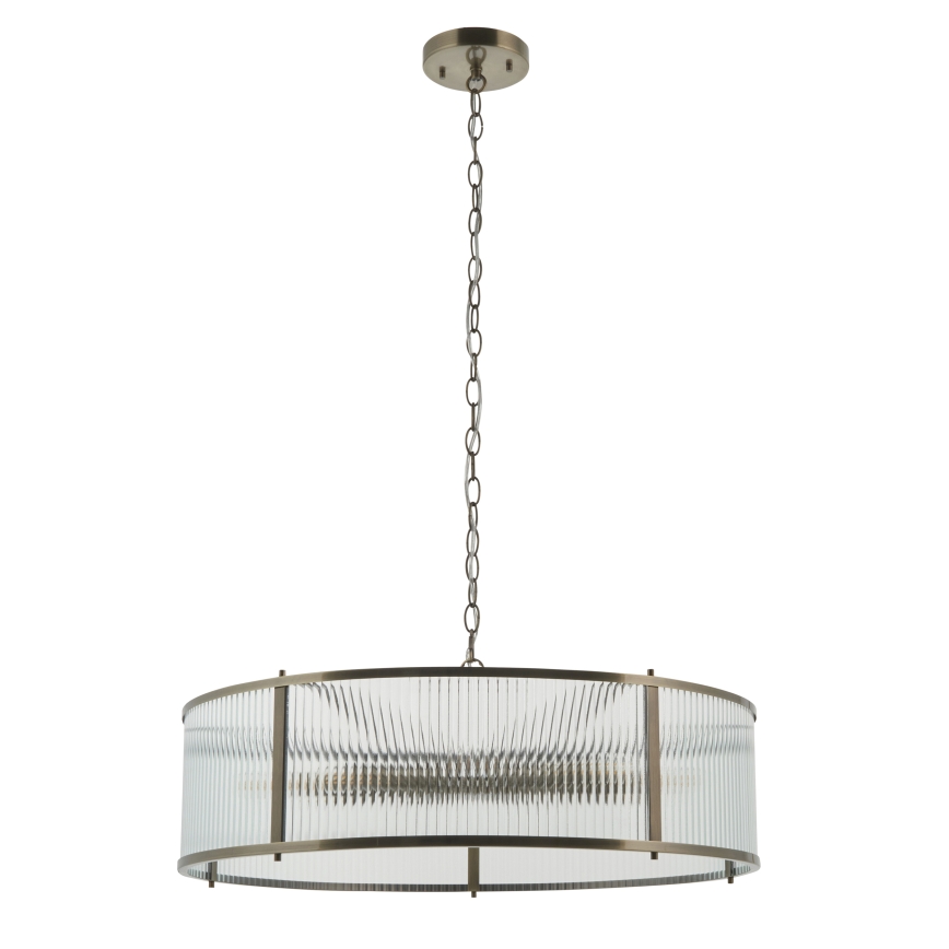 Endon 119455 - Κρεμαστός πολυέλαιος RIDGETON 8xE14/7W/230V μπρούτζινος