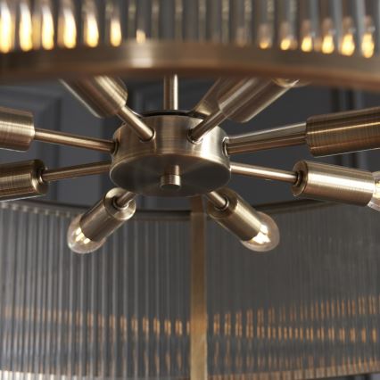 Endon 119455 - Κρεμαστός πολυέλαιος RIDGETON 8xE14/7W/230V μπρούτζινος