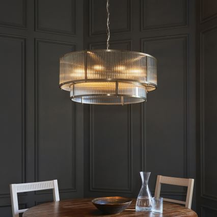 Endon 119456 - Πολυέλαιος με αλυσίδα RIDGETON 8xE14/7W/230V ορείχαλκος