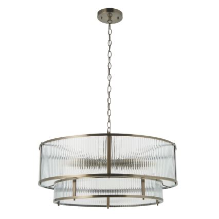 Endon 119456 - Πολυέλαιος με αλυσίδα RIDGETON 8xE14/7W/230V ορείχαλκος