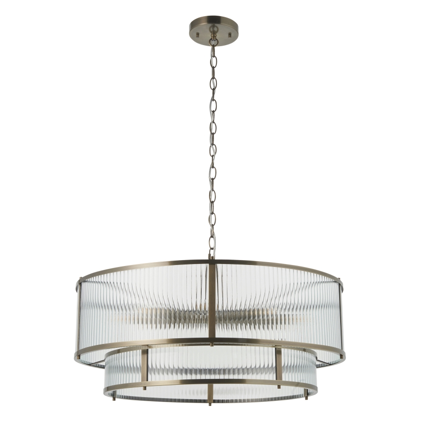 Endon 119456 - Πολυέλαιος με αλυσίδα RIDGETON 8xE14/7W/230V ορείχαλκος