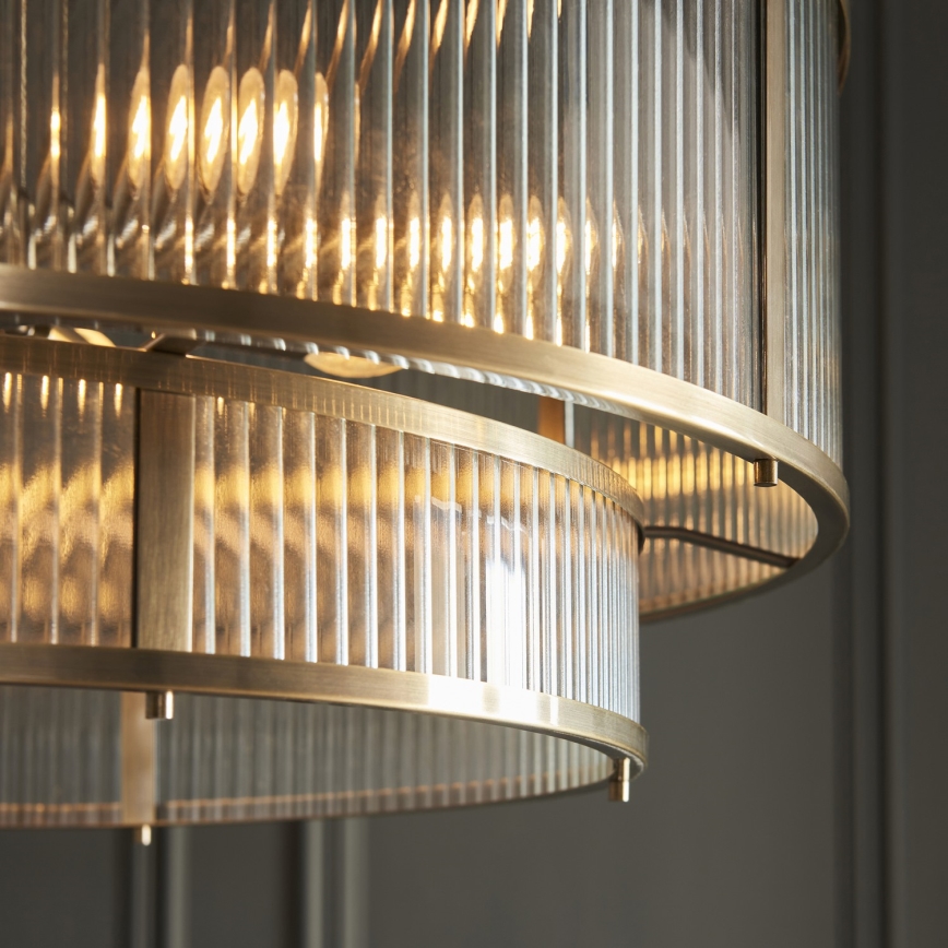 Endon 119456 - Πολυέλαιος με αλυσίδα RIDGETON 8xE14/7W/230V ορείχαλκος