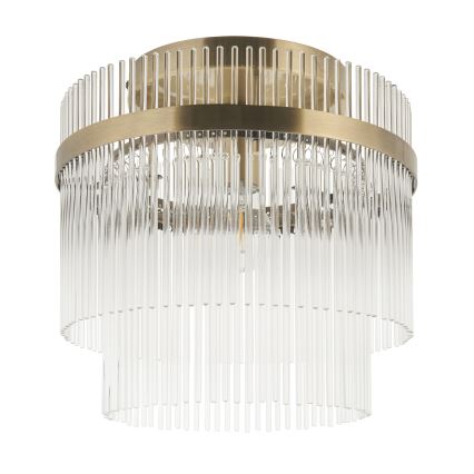Endon 119492 - Επιφανειακό φωτιστικό οροφής MARIETTA 1xE27/10W/230V μπρούτζινο/διάφανο