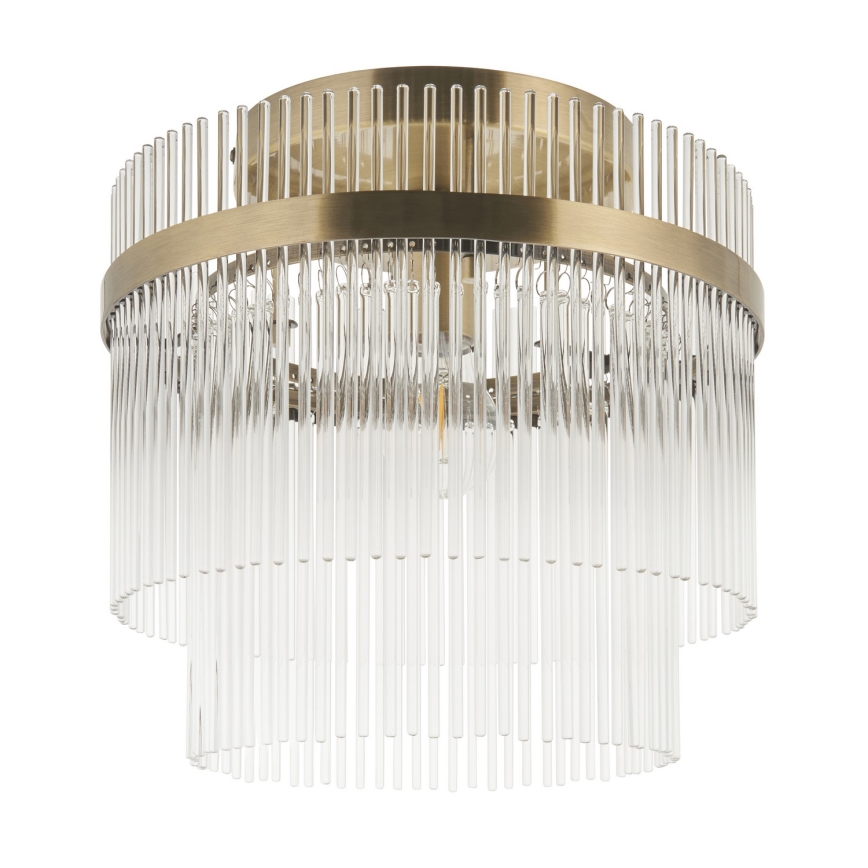Endon 119492 - Επιφανειακό φωτιστικό οροφής MARIETTA 1xE27/10W/230V μπρούτζινο/διάφανο