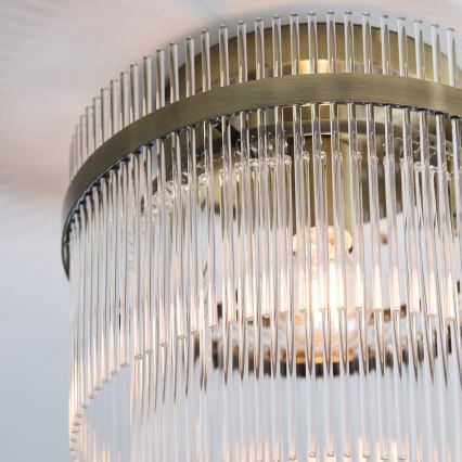 Endon 119492 - Επιφανειακό φωτιστικό οροφής MARIETTA 1xE27/10W/230V μπρούτζινο/διάφανο