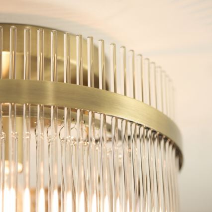 Endon 119492 - Επιφανειακό φωτιστικό οροφής MARIETTA 1xE27/10W/230V μπρούτζινο/διάφανο