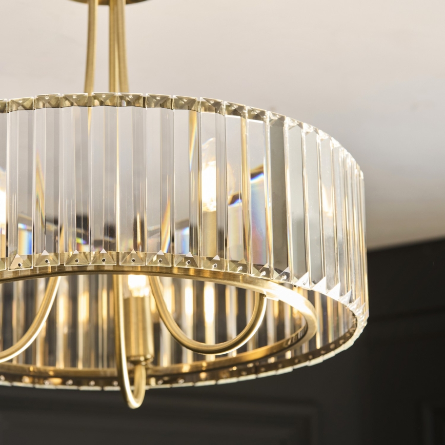Endon 119609 - Κρεμαστό φωτιστικό σε ράβδο VISCONTI 3xE14/6W/230V μπρούτζινο