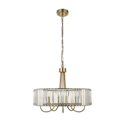 Endon 119610 - Κρεμαστό φωτιστικό VISCONTI με αλυσίδα 5xE14/6W/230V, ορείχαλκος